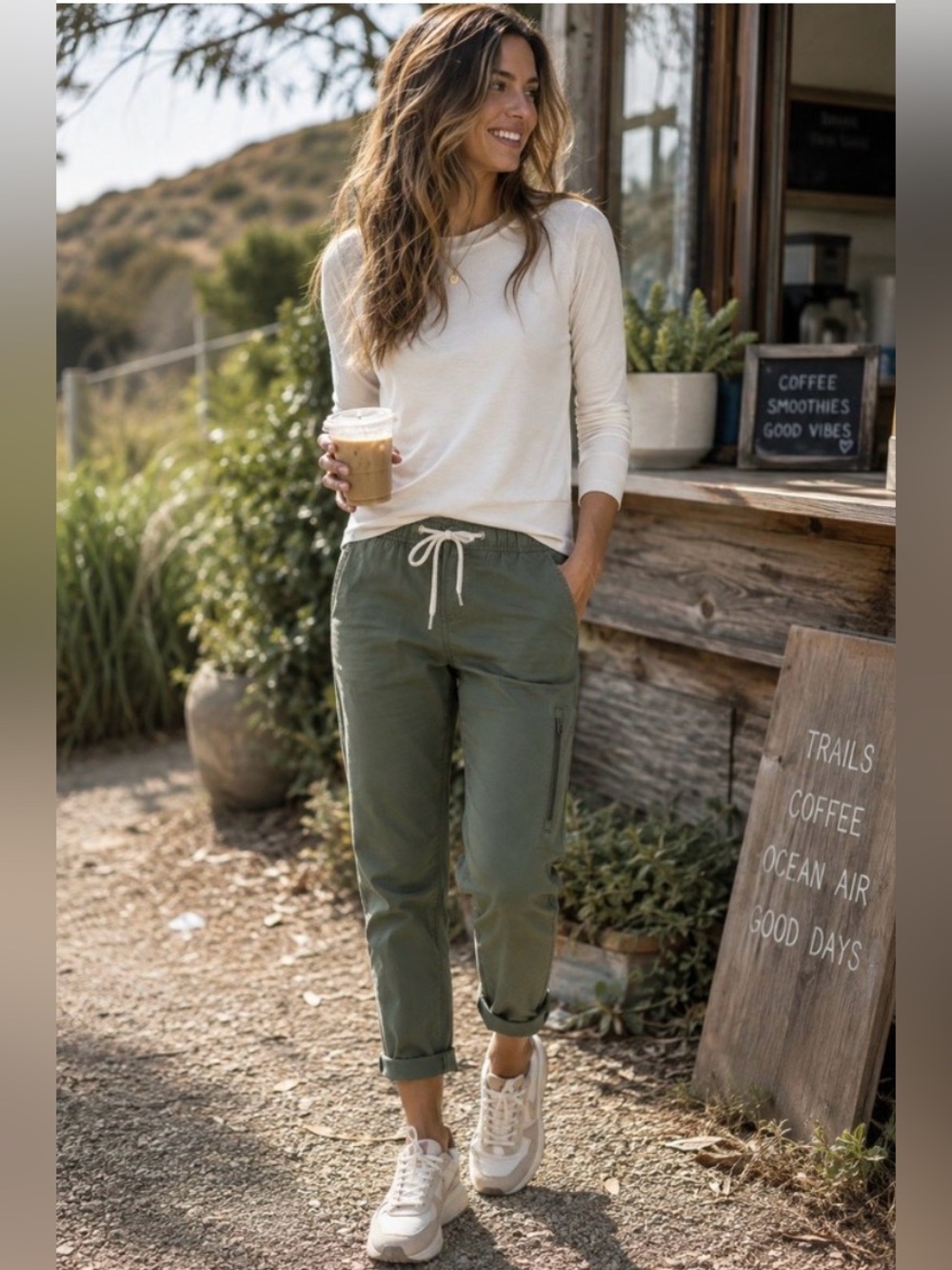 Vuori The Rise The Shine Ripstop Pants M Olive Green Drawstring VW401